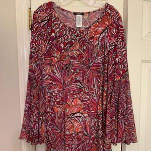 Dress with bell sleeves